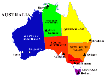 Australia states and capitals.