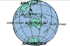 Globe showing Australia and the Indian Ocean