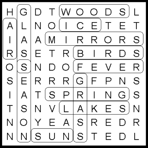 Hippity Hoppin' Season Kids Wordsearch Puzzle Solution.