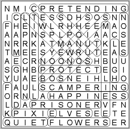 Little Folk Poem  Middies WordSearch Puzzle solution