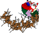 Santa and his Magic Reindeer with Flying Sled!