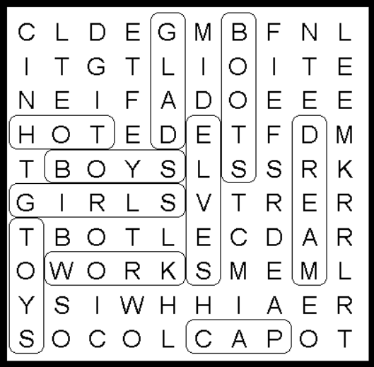 Santa's Workshop Word Search Kid's Solution