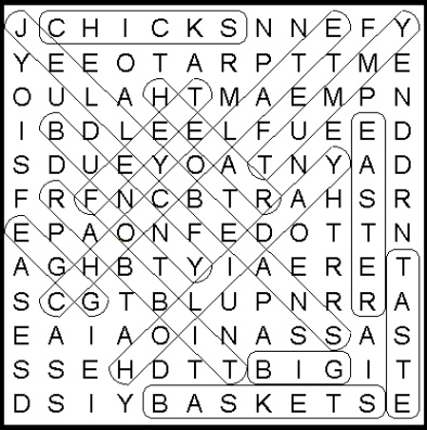 I hear Somethin' Thumpin' Middies Wordsearch Solution