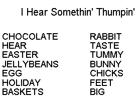 I Hear Somethin' Thumpin' Poem Middies Wordsearch Clues