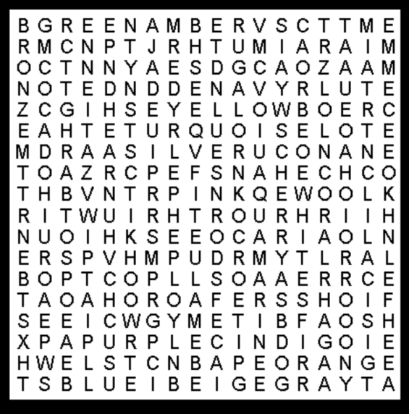 Colors Deluxe Word Search Puzzle 
