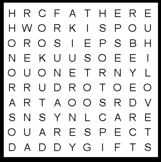 Kids Father's Day Word Search