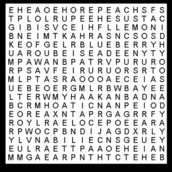 Fruits Deluxe Word Search Puzzle 