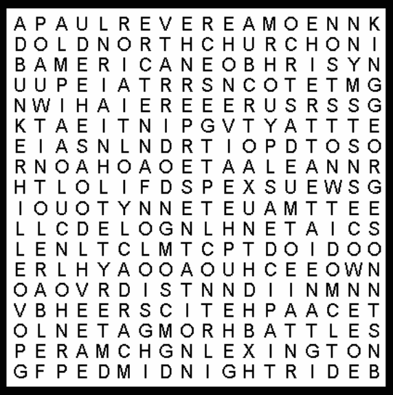 Patriot's Day Deluxe Word Search