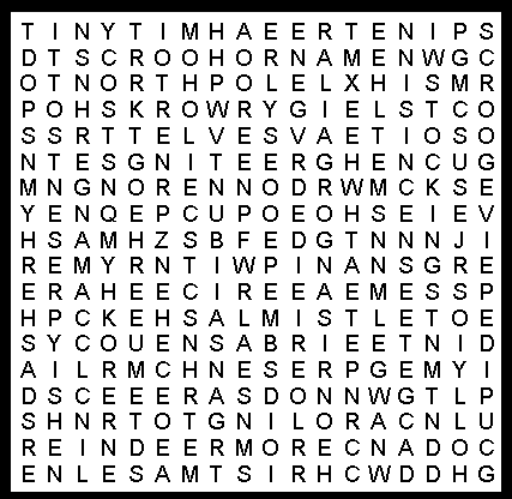 Christmas Word Search Puzzle Sunnie BunnieZZ Elder's Activity