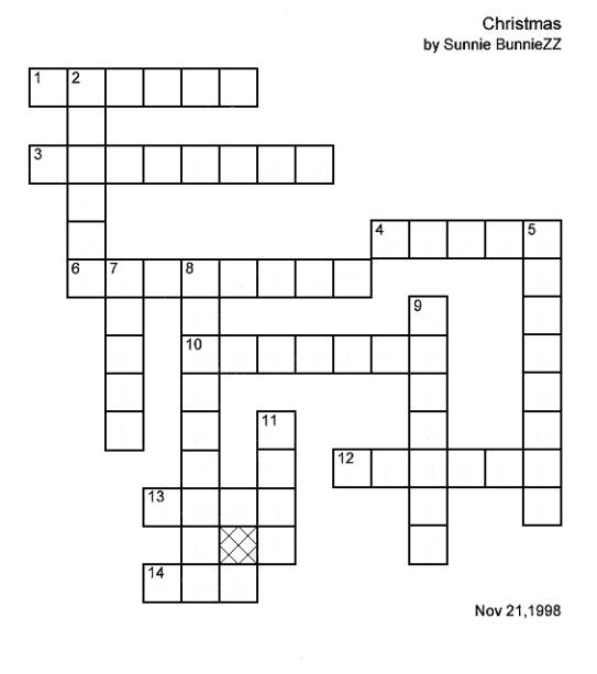 Puzzle of Christmas Day Kids Crossword. 