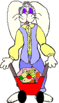 Grampaw with 10 vegetables in wheelbarrel 