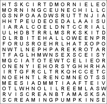 Big Halloween Poem  WordSearch 01 Puzzle