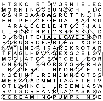 Big Halloween Word Search Solution 01