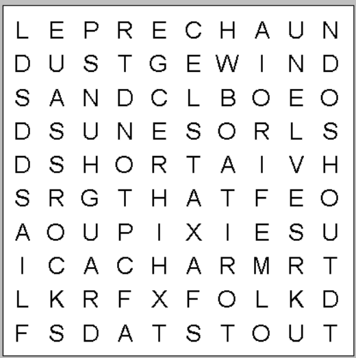 Little Folk Poem  Kids WordSearch Puzzle