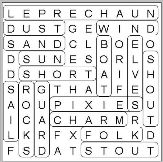 Little Folk Poem  Kids WordSearch Puzzle solution