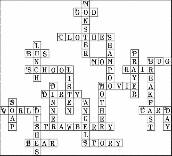 Mommie's Day Poem Middies Crossword solution