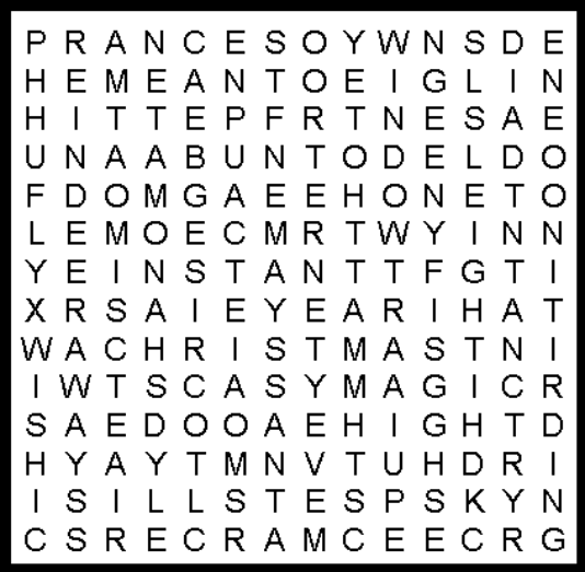 Magic Reindeer Middies Wordsearch Puzzle