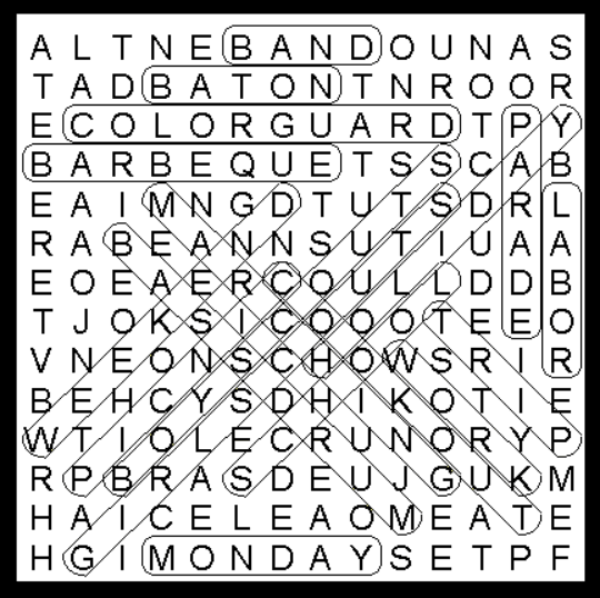 Labor Day Kids Word Search Solution